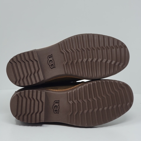 UGG Greda Waterproof Duck Boot Brown Leather Suede 1112650 Women Sz 5 Pre-owned - Picture 8 of 11